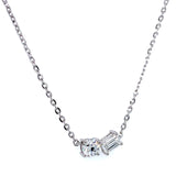 (LD) Collar con diamante de laboratorio en oro blanco 14kt. 42-43CM D-1.06Cts.