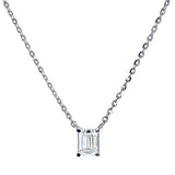 (LD) Collar con diamante de laboratorio en oro blanco 14kt. 42-43CM D-1.25Cts.