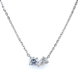 (LD) Collar con diamante de laboratorio en oro blanco 14kt. 41-42CM D-1.03Cts.