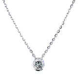 (LD) Collar con diamante de laboratorio en oro blanco 14kt. 42-43CM D-1.00Cts.