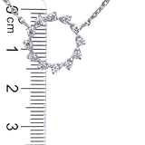 (LD) Collar con diamante de laboratorio en oro blanco 14kt. 41-42CM D-0.46Cts.