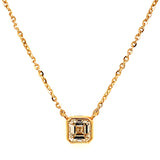 (LD) Collar con diamante de laboratorio en oro amarillo 14kt. 42-43CM D-1.06Cts.