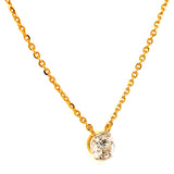 (LD) Collar con diamante de laboratorio en oro amarillo 14kt. 41-42CM D-1.01Cts.