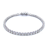 (LD) Pulsera (tennis) con diamantes de laboratorio en oro blanco 14kt. D-5.10CT