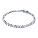 (LD) Pulsera (tennis) con diamantes de laboratorio en oro blanco 14kt. D-5.10CT