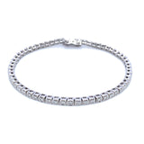 (LD) Pulsera (tennis) con diamantes de laboratorio en oro blanco 14kt. D-1.21CT