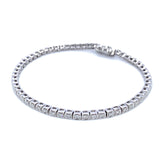 (LD) Pulsera (tennis) con diamantes de laboratorio en oro blanco 14kt. D-1.21CT