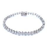 (LD) Pulsera (tennis) con diamantes de laboratorio en oro blanco 14kt. D-4.22CT