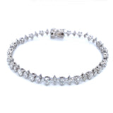 (LD) Pulsera (tennis) con diamantes de laboratorio en oro blanco 14kt. D-4.22CT