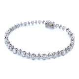 (LD) Pulsera (tennis) con diamantes de laboratorio en oro blanco 14kt. D-4.22CT