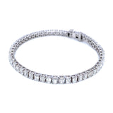 (LD) Pulsera (tennis) con diamantes de laboratorio en oro blanco 14kt. D-6.85CT