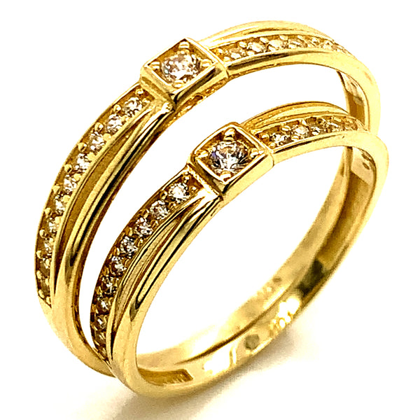 Duo de bandas en oro amarillo 10k