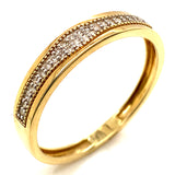 (SOFIA) Duo de bandas con diamantes en oro amarillo 10k