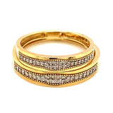 (SOFIA) Duo de bandas con diamantes en oro amarillo 10k