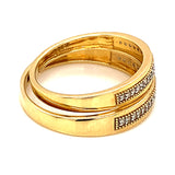 (SOFIA) Duo de bandas con diamantes en oro amarillo 10k