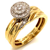 (SOFIA) Set de anillos de diamantes en oro amarillo 10Kt.