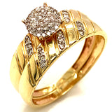 (SOFIA) Set de anillos de diamantes en oro amarillo 10Kt.