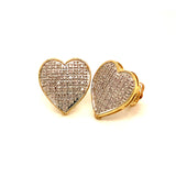 (SOFIA) Aretes (corazón) con diamantes en oro amarillo 10kt.