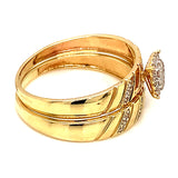 (SOFIA) Set de anillos de diamantes en oro amarillo 10Kt.