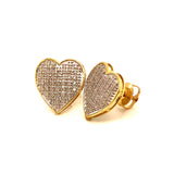 (SOFIA) Aretes (corazón) con diamantes en oro amarillo 10kt.