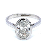 (LD) Anillo con diamante de laboratorio en oro blanco 14kt. D-2.17Cts.