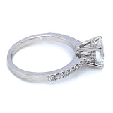 (LD) Anillo con diamante de laboratorio en oro blanco 14kt. D-2.19Cts.