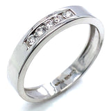 (LD) Banda para caballero con diamante en oro blanco 14k. D-0.16CTS.