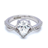 (LD) Anillo con diamante de laboratorio en oro blanco 14kt. D-1.28Cts.