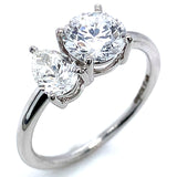 (LD) Anillo con diamante de laboratorio en oro blanco 14kt. D-1.62Cts.