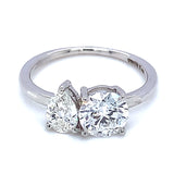 (LD) Anillo con diamante de laboratorio en oro blanco 14kt. D-1.62Cts.