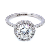 (LD) Anillo con diamante de laboratorio en oro blanco 14kt. D-1.80Cts.