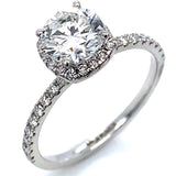 (LD) Anillo con diamante de laboratorio en oro blanco 14kt. D-1.42Cts.