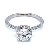 (LD) Anillo con diamante de laboratorio en oro blanco 14kt. D-1.42Cts.