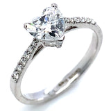 (LD) Anillo con diamante de laboratorio en oro blanco 14kt. D-0.80Cts.