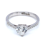 (LD) Anillo con diamante de laboratorio en oro blanco 14kt. D-0.80Cts.