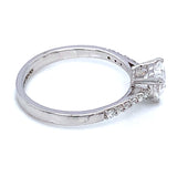 (LD) Anillo con diamante de laboratorio en oro blanco 14kt. D-0.80Cts.