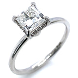 (LD) Anillo con diamante de laboratorio en oro blanco 14kt. D-1.14Cts.