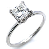 (LD) Anillo con diamante de laboratorio en oro blanco 14kt. D-1.14Cts.