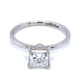 (LD) Anillo con diamante de laboratorio en oro blanco 14kt. D-1.14Cts.