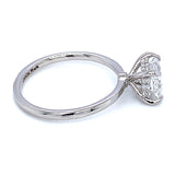 (LD) Anillo con diamante de laboratorio en oro blanco 14kt. D-1.14Cts.