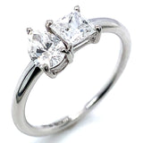 (LD) Anillo con diamante de laboratorio en oro blanco 14kt. D-1.00Cts.