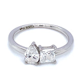 (LD) Anillo con diamante de laboratorio en oro blanco 14kt. D-1.00Cts.