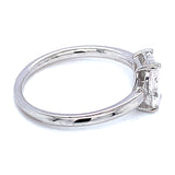 (LD) Anillo con diamante de laboratorio en oro blanco 14kt. D-1.00Cts.