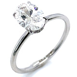 (LD) Anillo con diamante de laboratorio en oro blanco 14kt. D-1.38Cts.