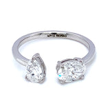 (LD) Anillo con diamante de laboratorio en oro blanco 14kt. D-1.22Cts.