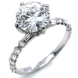 (LD) Anillo con diamante de laboratorio en oro blanco 14kt. D-2.28Cts.