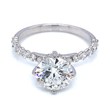 (LD) Anillo con diamante de laboratorio en oro blanco 14kt. D-2.28Cts.