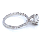 (LD) Anillo con diamante de laboratorio en oro blanco 14kt. D-2.28Cts.