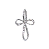 (LD) Dije (cruz) con diamantes en oro blanco 14kt.