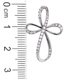 (LD) Dije (cruz) con diamantes en oro blanco 14kt.